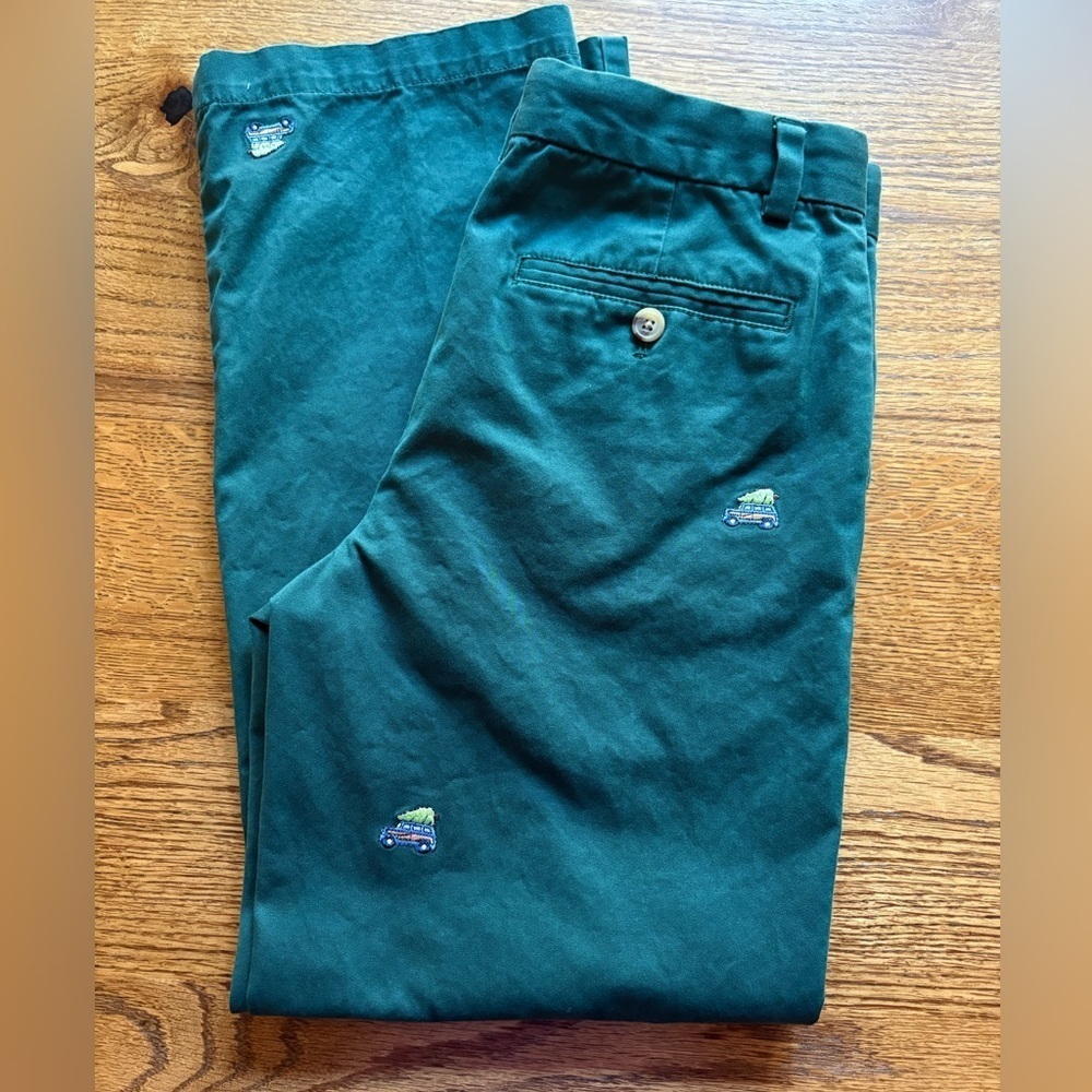 Vineyard Vines Kids pants- Green with woody truck with tree and NWT Red VV Pants - Picture 10 of 16